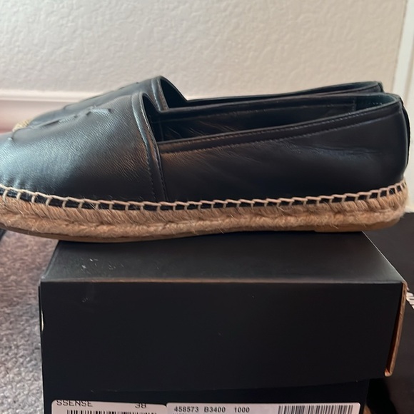 Saint Laurent monogram YSL leather espadrille in black size 38 - Picture 6 of 10